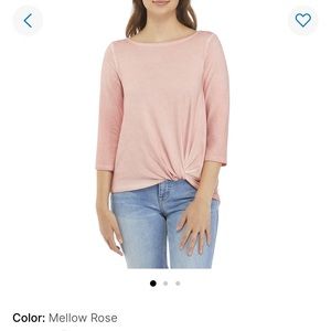 Cupid Twist Front Garment Wash Top